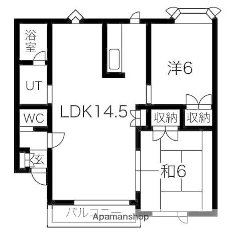 ラポール川崎Ⅱ(2LDK/2階)の間取り写真