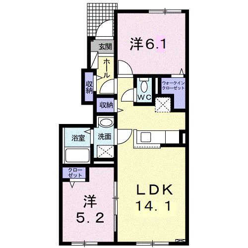 EXCEL 苫小牧(2LDK/1階)の間取り写真