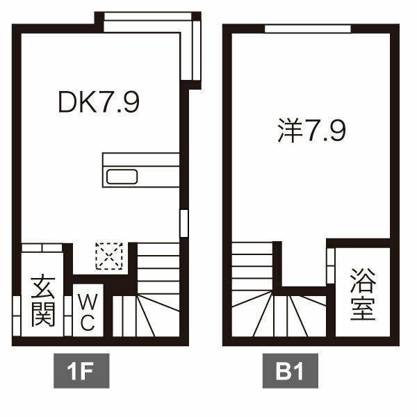 フェリオ文京台(1DK/1階)の間取り写真