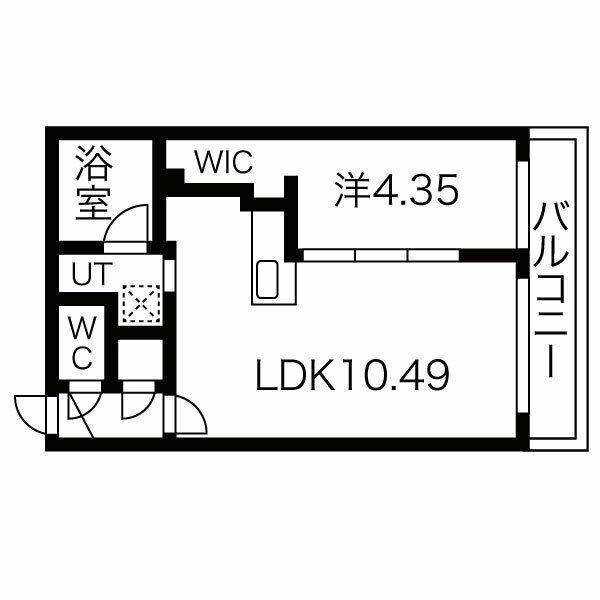 ラ・シュエットⅠ(1LDK/4階)の間取り写真