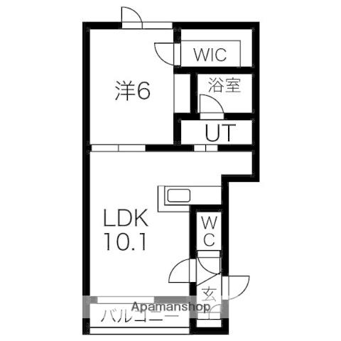 ALAISE青葉(1LDK/3階)の間取り写真