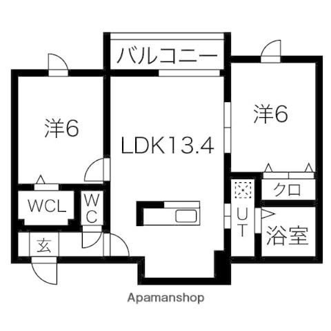 NFP千歳(2LDK/3階)の間取り写真