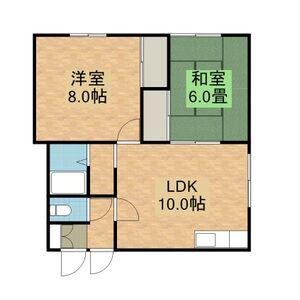 ステラ北野(2LDK/2階)の間取り写真