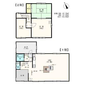 北海道夕張郡長沼町 2階建 築1027年(3LDK)の間取り写真