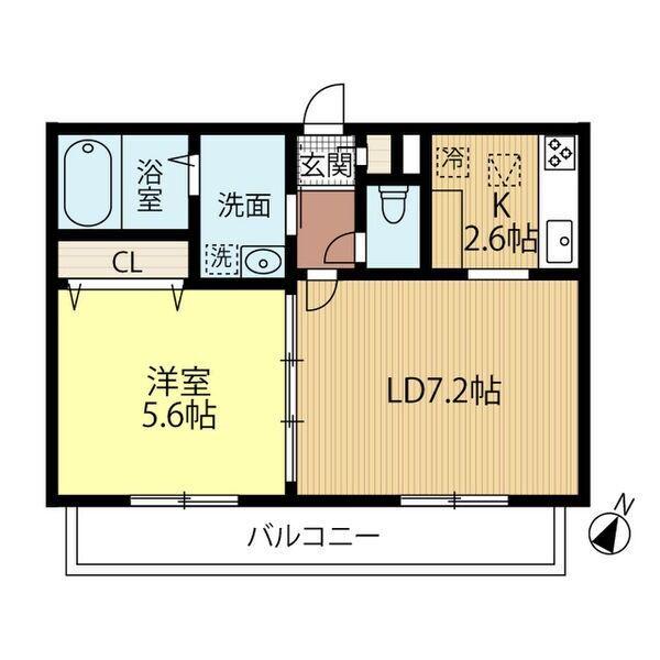 アトランティス朝日(1LDK/2階)の間取り写真