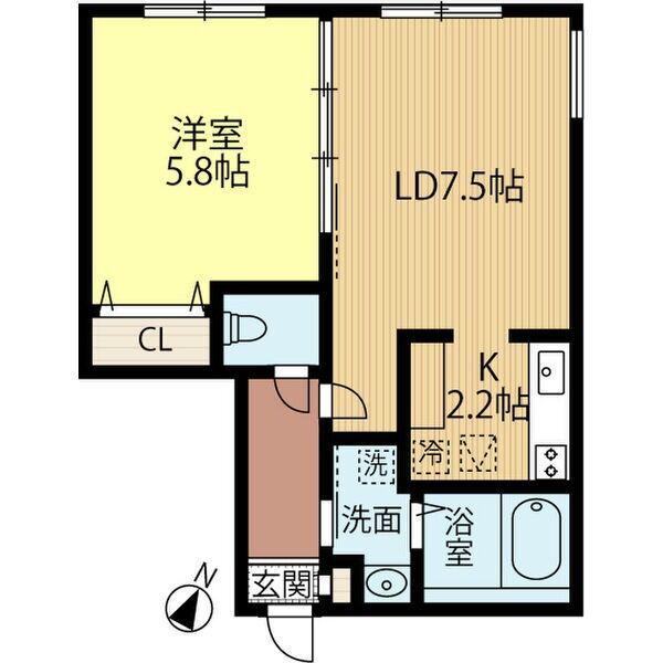 アトランティス朝日(1LDK/3階)の間取り写真