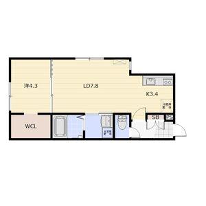 FACET SOLIS(1LDK/4階)の間取り写真
