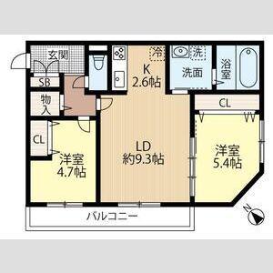 WELL BRIGHT東雲 RESIDENCE(2LDK/3階)の間取り写真