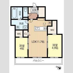 ERFOLG千歳春日(2LDK/4階)の間取り写真