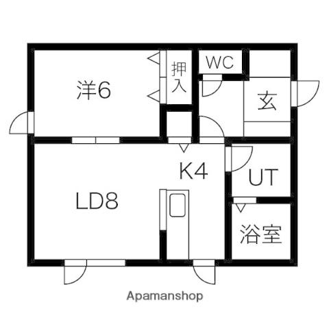 ECOA富丘1(1LDK/2階)の間取り写真