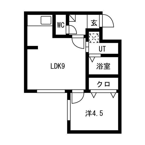 ASTAGE末広(1LDK/2階)の間取り写真