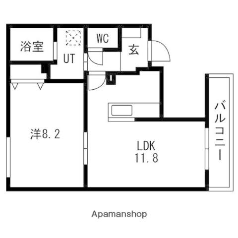 タスクMレジデンス錦(1LDK/5階)の間取り写真