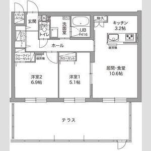 ジュノール千歳真々地(2LDK/1階)の間取り写真