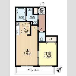 東雲2丁目2ー4B棟(1LDK/3階)の間取り写真