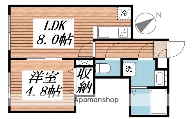 アーバン文教大前B(1LDK/2階)の間取り写真