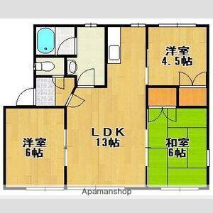 スカイハイツ手島Ⅲ(3LDK/2階)の間取り写真