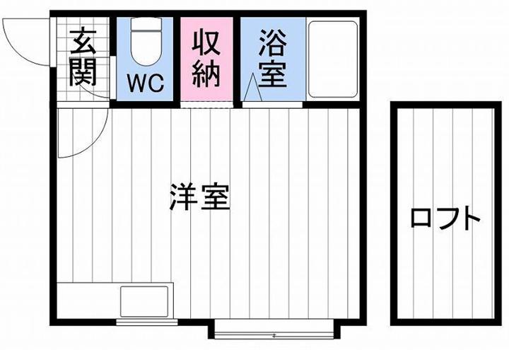 シンフォニー(1DK/2階)の間取り写真