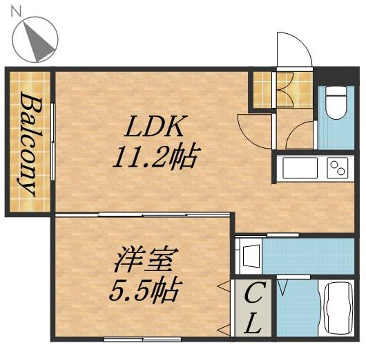 グレートヒルズ参番館(1LDK/3階)の間取り写真