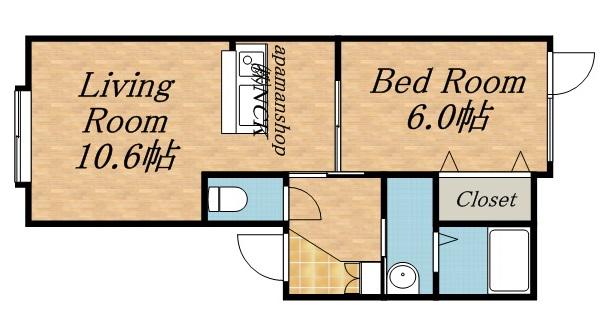 カーサノルテ琴似(1LDK/3階)の間取り写真