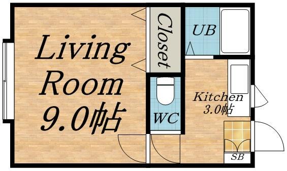 エクセレンス8(1K/2階)の間取り写真