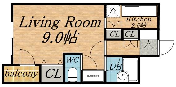 ノール琴似(1K/4階)の間取り写真