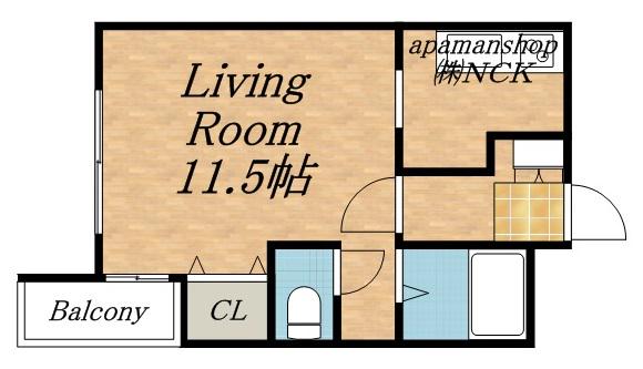 ノール琴似(1K/1階)の間取り写真