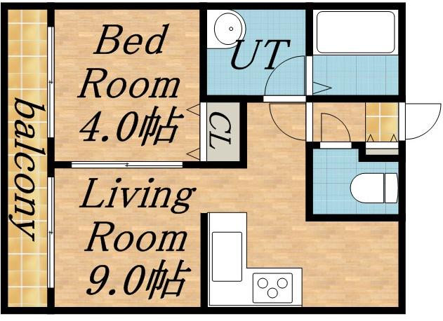 アベニュー224(1DK/4階)の間取り写真
