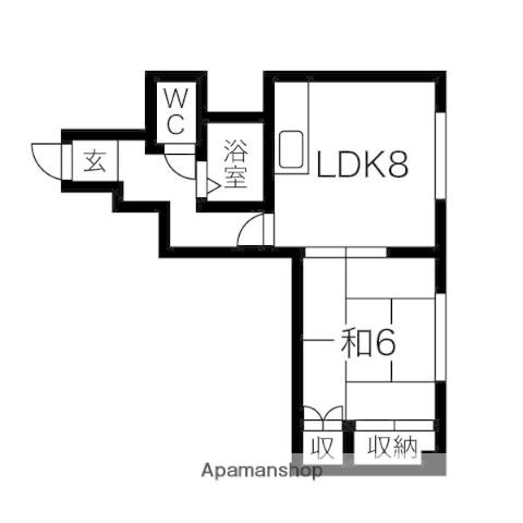 コーポ晶子館(1LDK/4階)の間取り写真