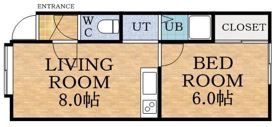 フェバーコーポ西野(1LDK/1階)の間取り写真