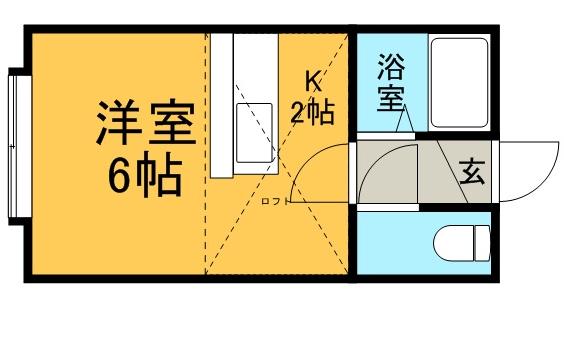 ドルミムサシ(1K/1階)の間取り写真