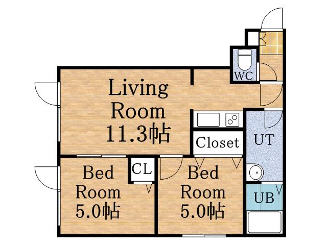 プレゼンス発寒南Ⅰ(2LDK/3階)の間取り写真