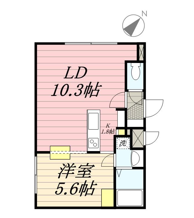 コラージュ琴似(1LDK/3階)の間取り写真