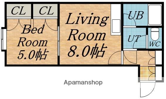 パシャ42(1DK/1階)の間取り写真