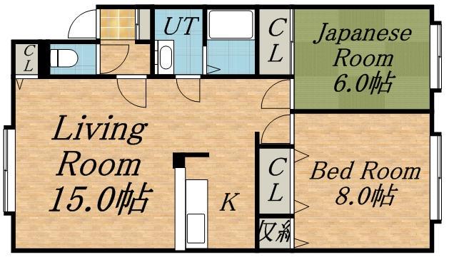ヴィラレインボウ(2LDK/2階)の間取り写真