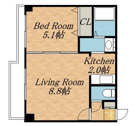 WILL DO北24条(1LDK/9階)の間取り写真