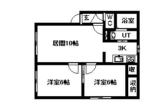 パークハイム1.2(2LDK/2階)の間取り写真
