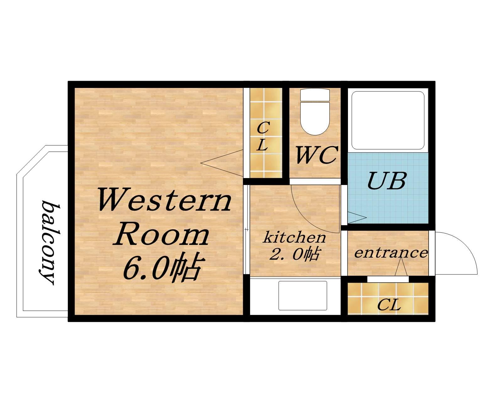 ヒューマンプラザ北大前(1K/6階)の間取り写真