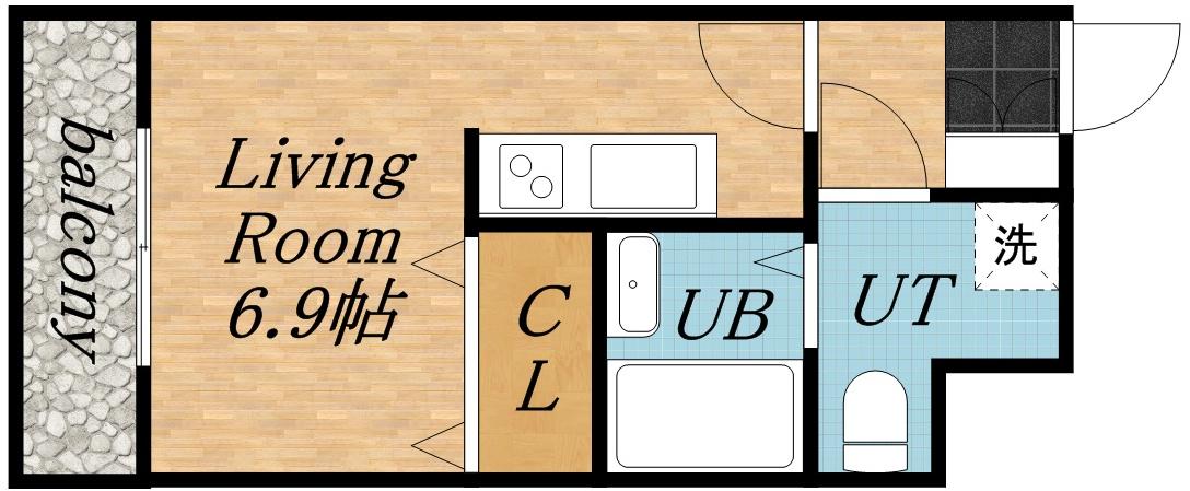 アストリア北大前(1K/10階)の間取り写真