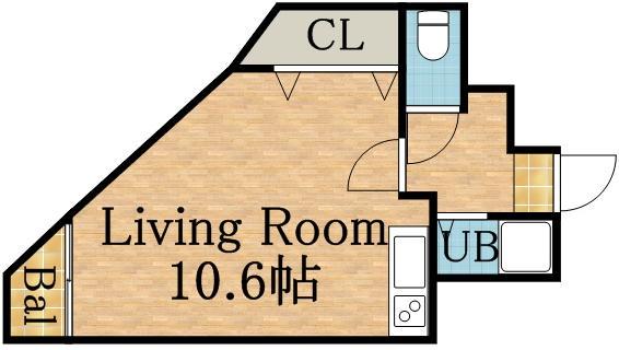 メトロサイドパレス北大前(ワンルーム/3階)の間取り写真