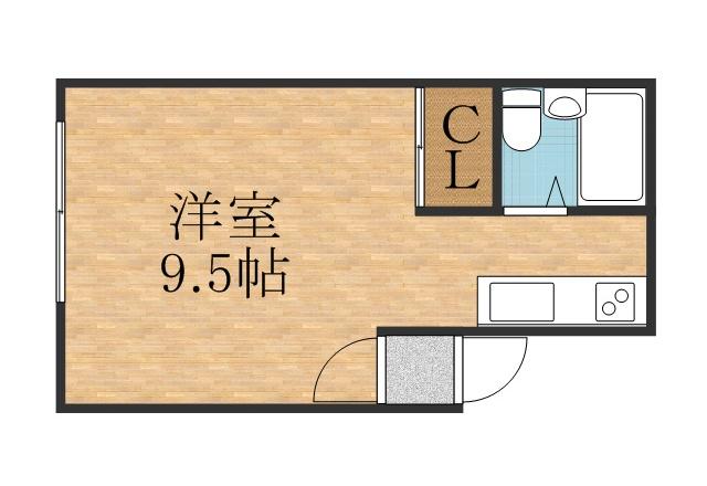 ロイヤルハイツ山の手B(1K/2階)の間取り写真