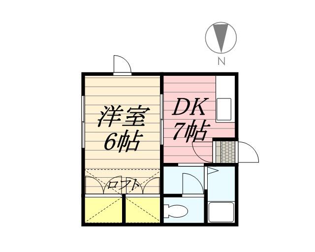 ローヤルハイツN28(1SDK/2階)の間取り写真