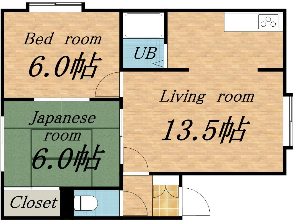 ソシアルトミイNO12(2LDK/2階)の間取り写真