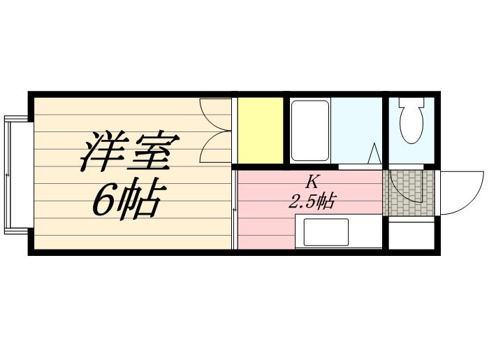パステル八軒A(1K/2階)の間取り写真