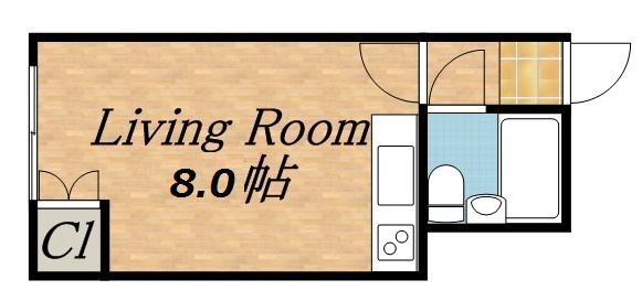 リバーサイド14(ワンルーム/3階)の間取り写真