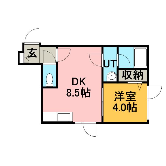 キアヌⅡ(1LDK/2階)の間取り写真
