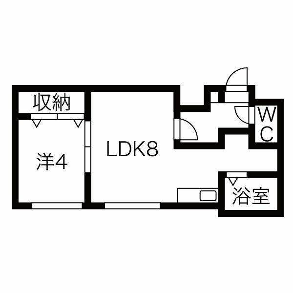 アストロハイツ(1DK/2階)の間取り写真