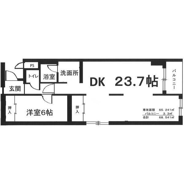 ドミ西野(1LDK/1階)の間取り写真