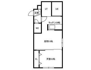 ジェイズⅡN34(1LDK/1階)の間取り写真