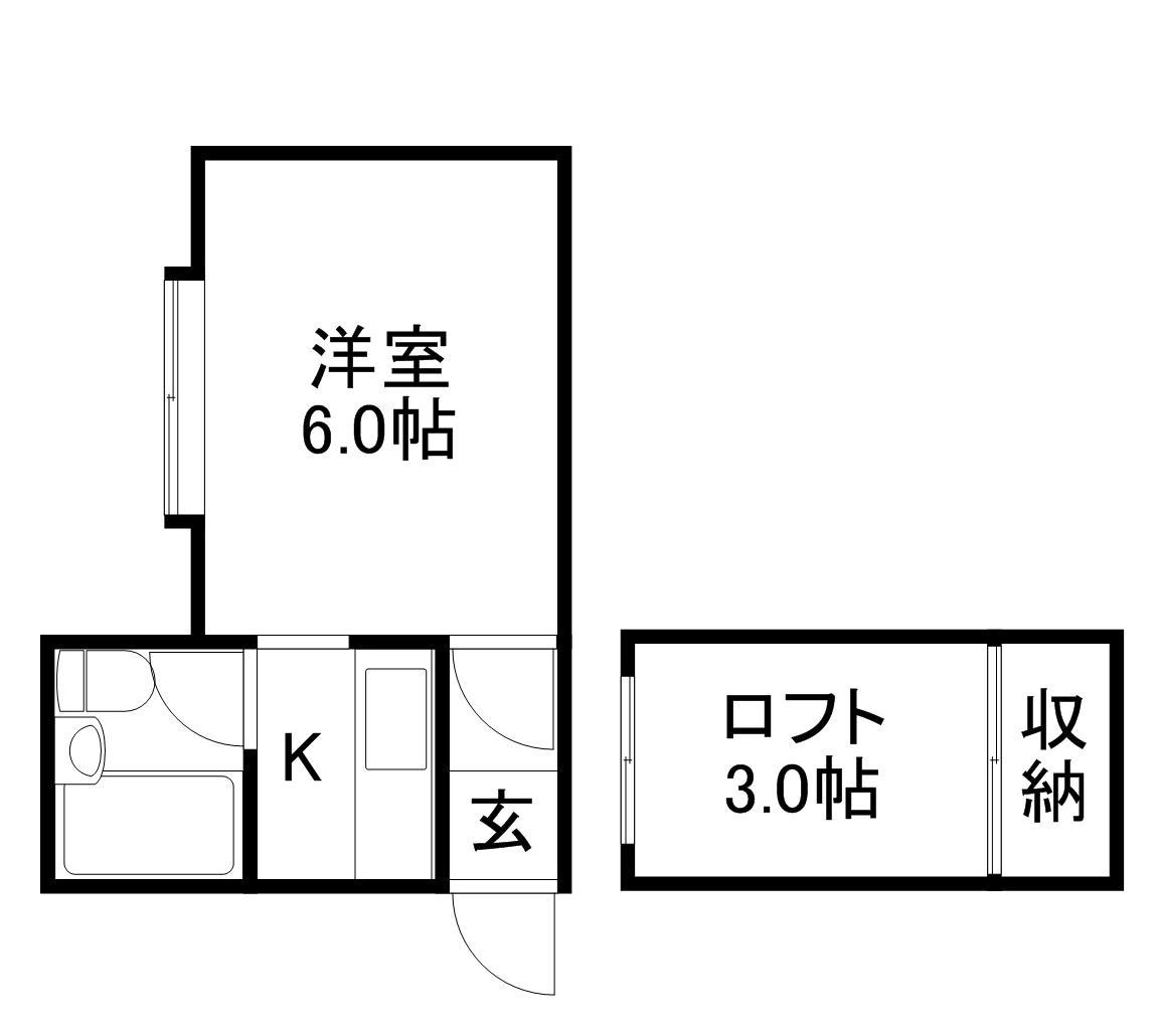 ソシアルエイト(1K/1階)の間取り写真