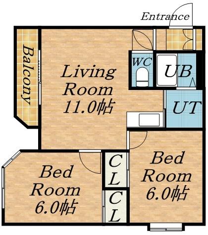 ローヤルハイツ新川(2LDK/3階)の間取り写真